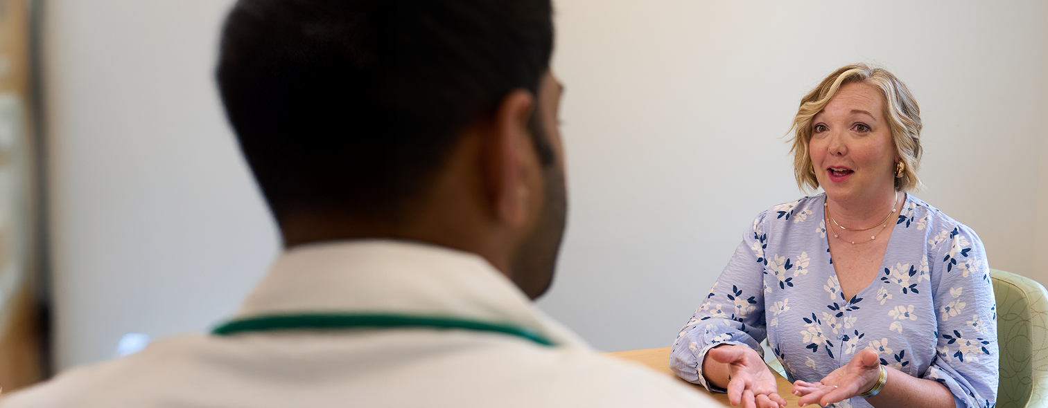 Rezdiffra patient talking with liver specialist