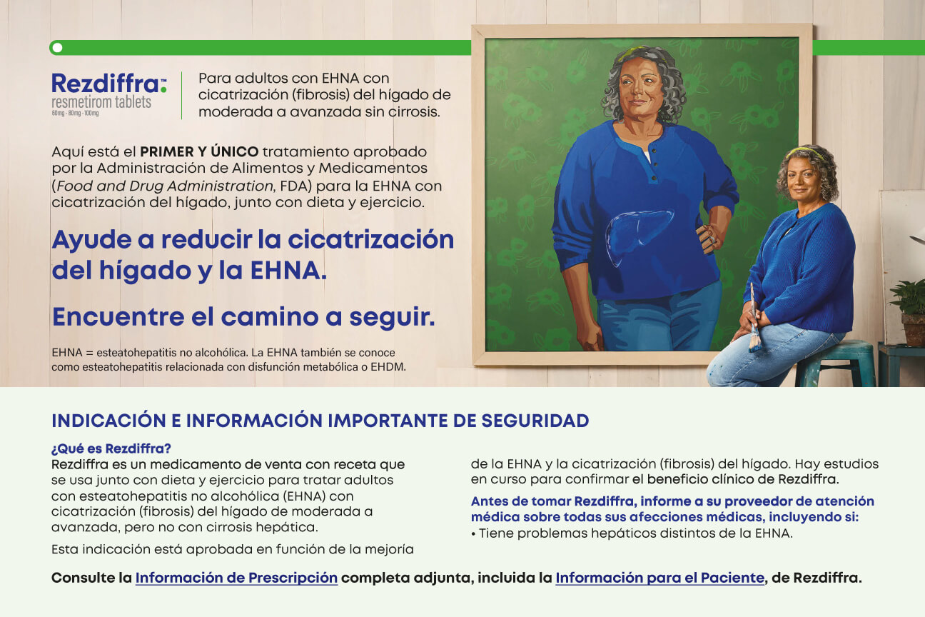 Consulta el folleto para el paciente para obtener más información sobre la NASH, la forma de manejarla y la forma en que