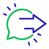 Speech bubble arrow graphic